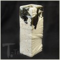 White and Black Ink Rectangular Wall Vase