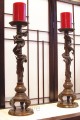 Bronze Tall Dragon Holder Pair