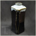 Black and White Freckled Rectangular Vase With Small Mouth