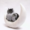 Crescent Moon Black Owl Pair