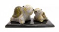 Polish Granite Stone Turtle Brown Pair