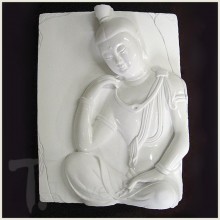 Quan Yin Deep in Thought White Porcelain Tile