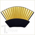 Wide Gold Fan With Scenery Ikebana Vase
