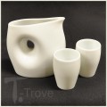 Yururi White Modern Sake Set
