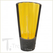Chrysanthemum Black Ceramic Fan Incense Burner