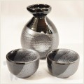 Metallic Rust and Black Sake Set