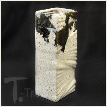 White and Black Ink Rectangular Wall Vase