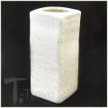 White Sanded Rectangular Japanese Vase