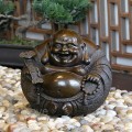 Dark Bronze Happy Buddha 6 Inches Tall