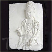 Dazzle and Glaze Lotus Quan Yin White Porcelain Tile