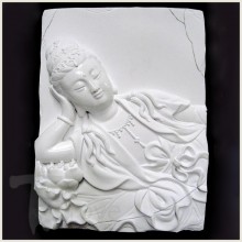 Sleeping Quan Yin White Porcelain Tile