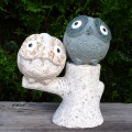 2 Owls On A Branch Granite Stone 6.25in Tall