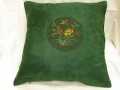 Dark Green Flower Stitching Pillow
