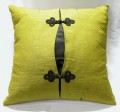 Gold Mandarin Button Silk Pillow