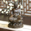 Dark Bronze Buddha On Lotus