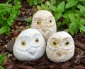 Irregular River Rock Owl 3in Tall