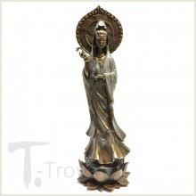 Guan Yin Standing on Lotus Throne